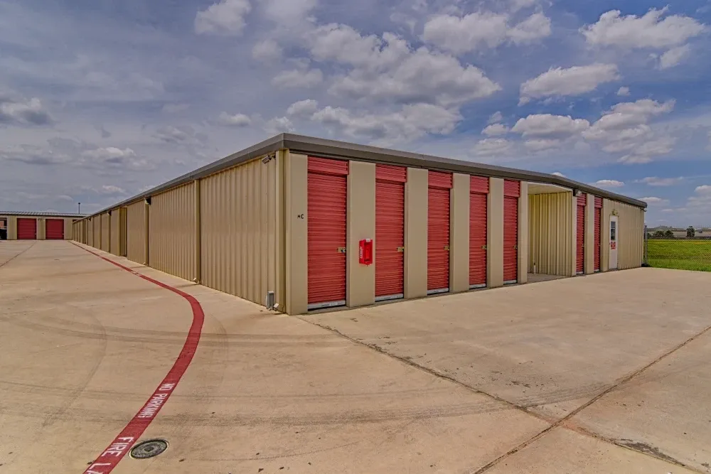 Outdoor storage with drive-up access at Klein Krimmel Self Storage.