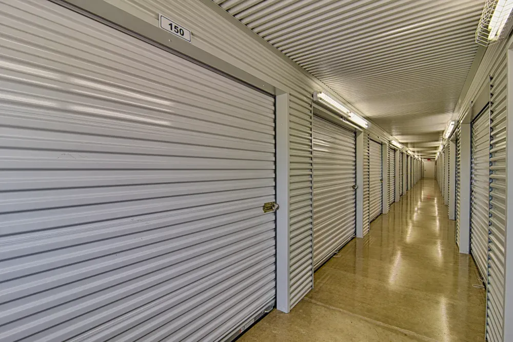 Entry point for climate-controlled storage units at Klein Krimmel Self Storage.