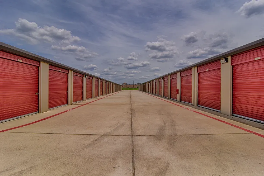 Outdoor storage with drive-up access at Klein Krimmel Self Storage.