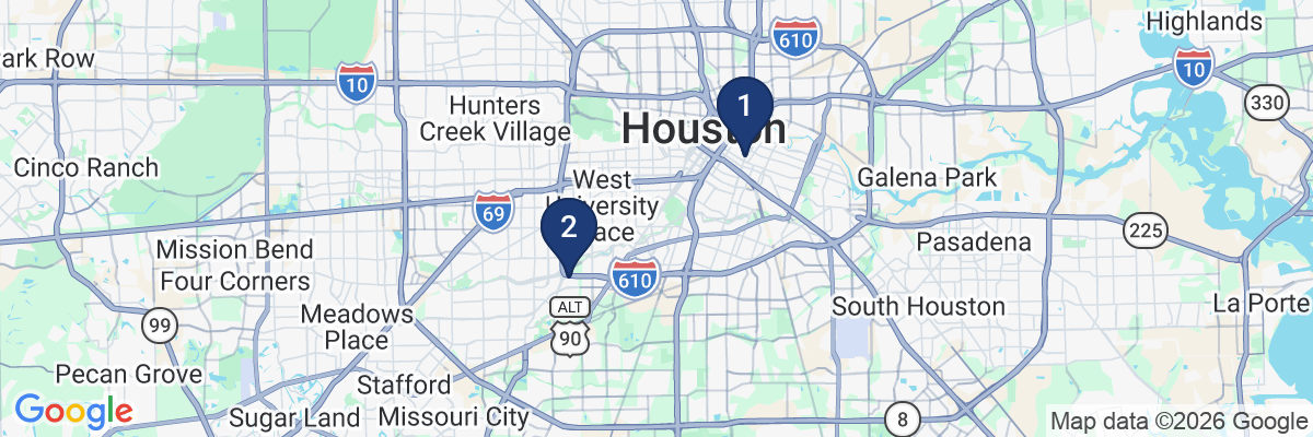 Map showing facility locations
