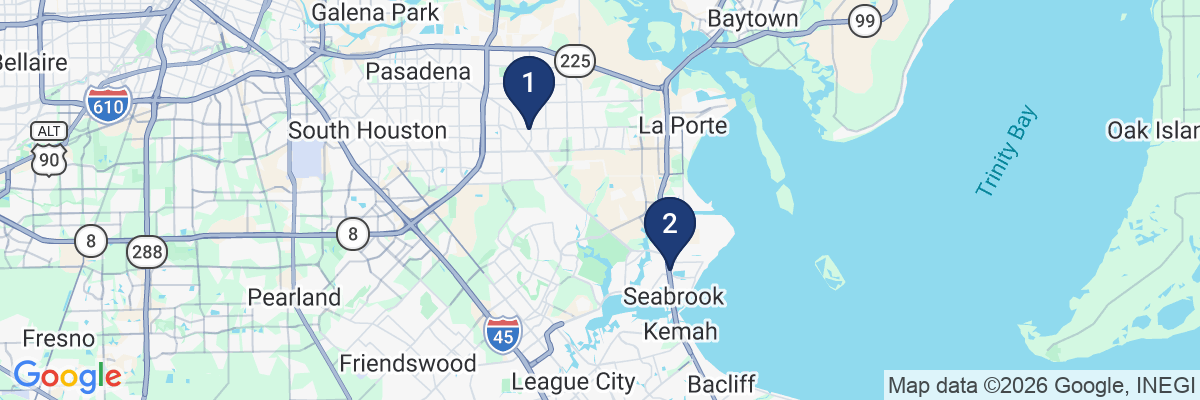 Map showing facility locations
