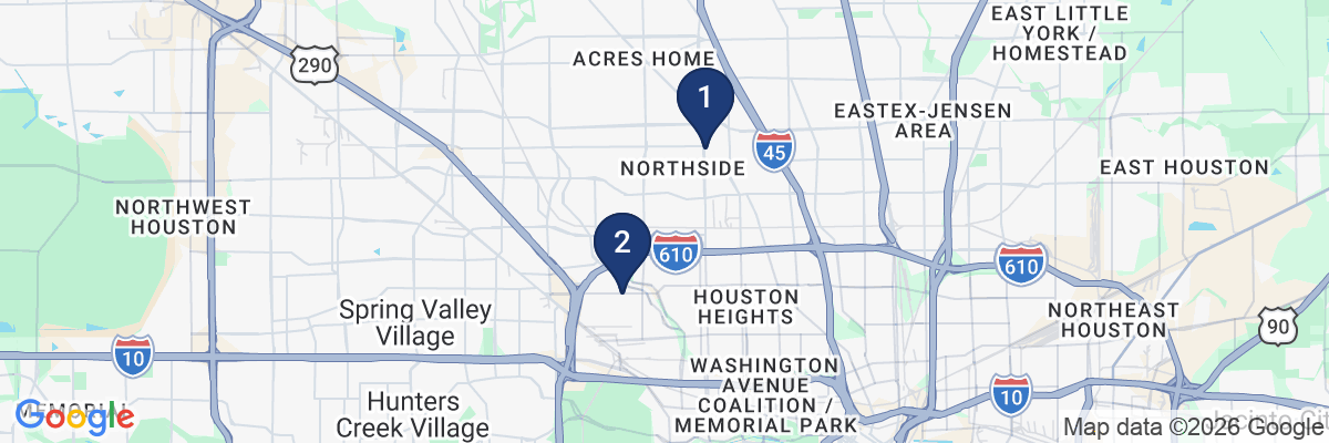 Map showing facility locations