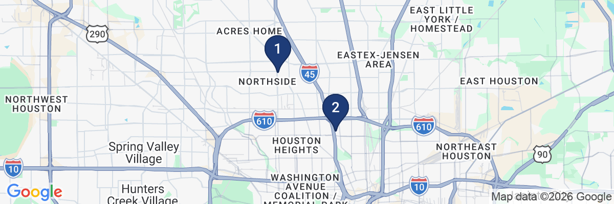 Map showing facility locations