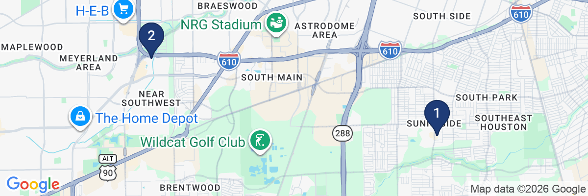 Map showing facility locations