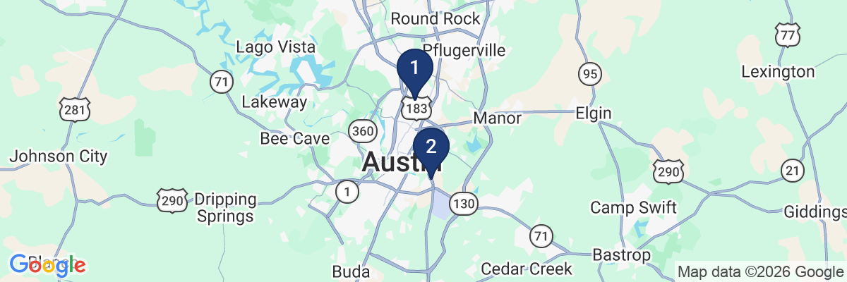 Map showing facility locations