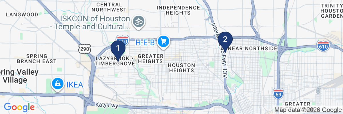 Map showing facility locations