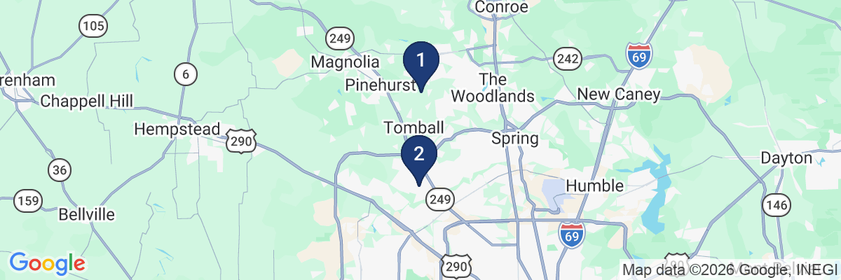 Map showing facility locations