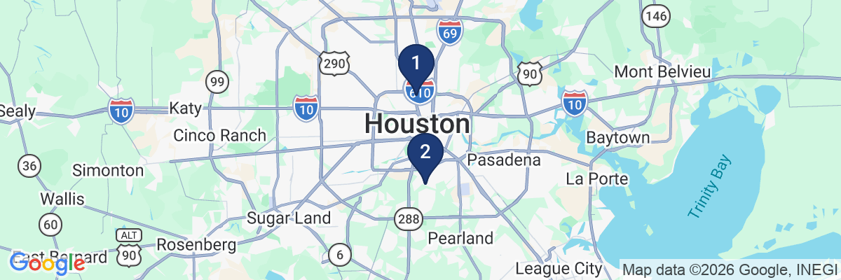 Map showing facility locations