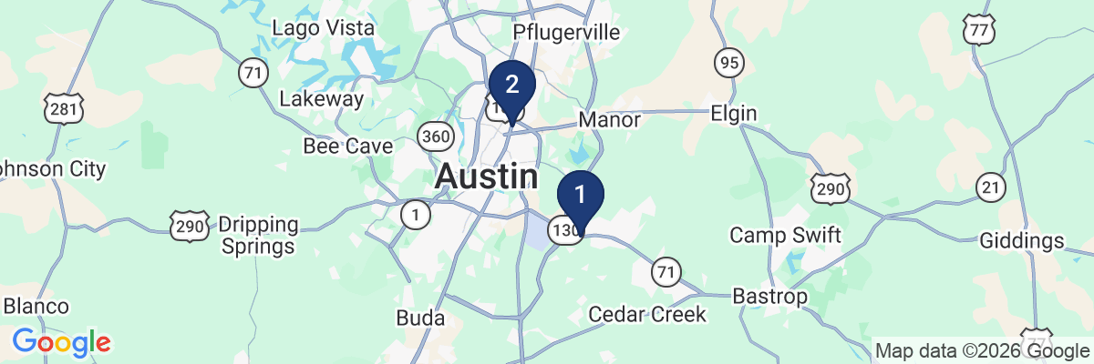 Map showing facility locations