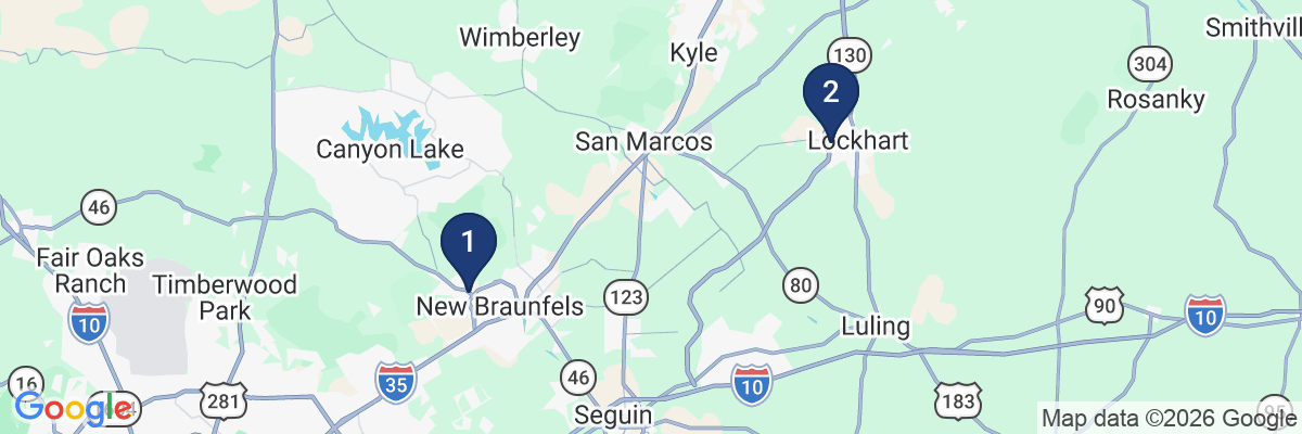 Map showing facility locations
