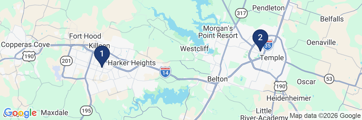 Map showing facility locations