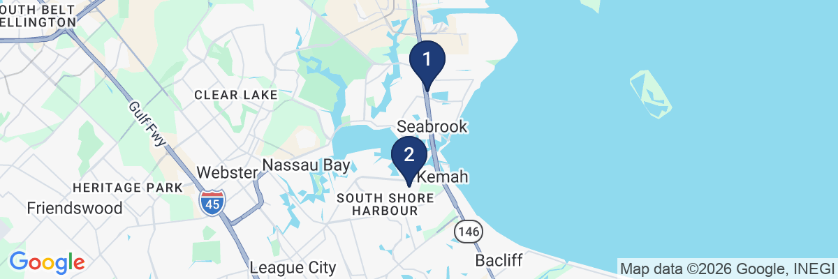Map showing facility locations