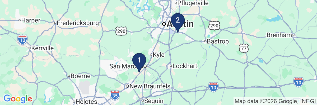Map showing facility locations