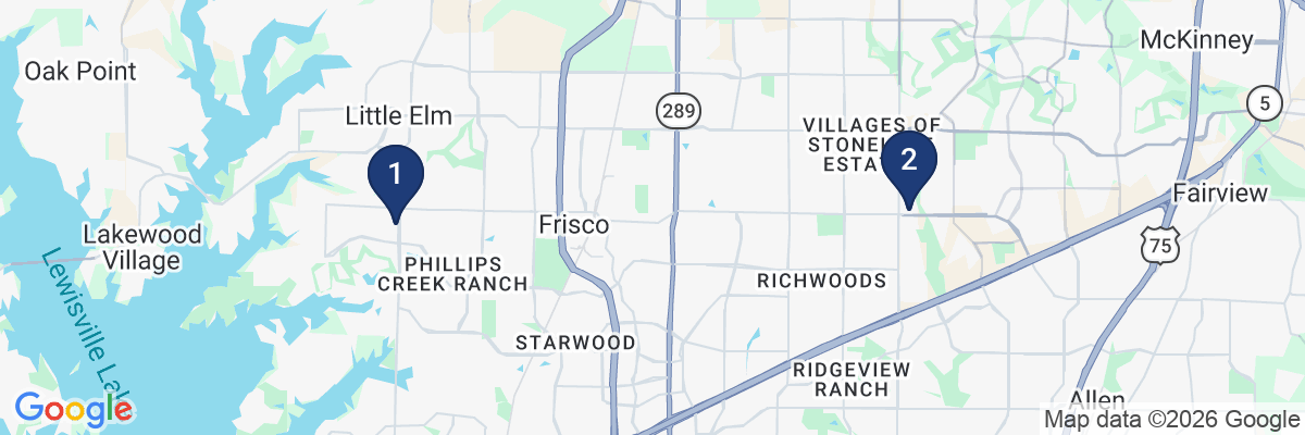 Map showing facility locations
