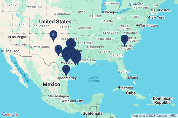 Map showing facility locations
