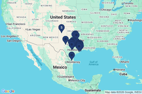 Map showing facility locations