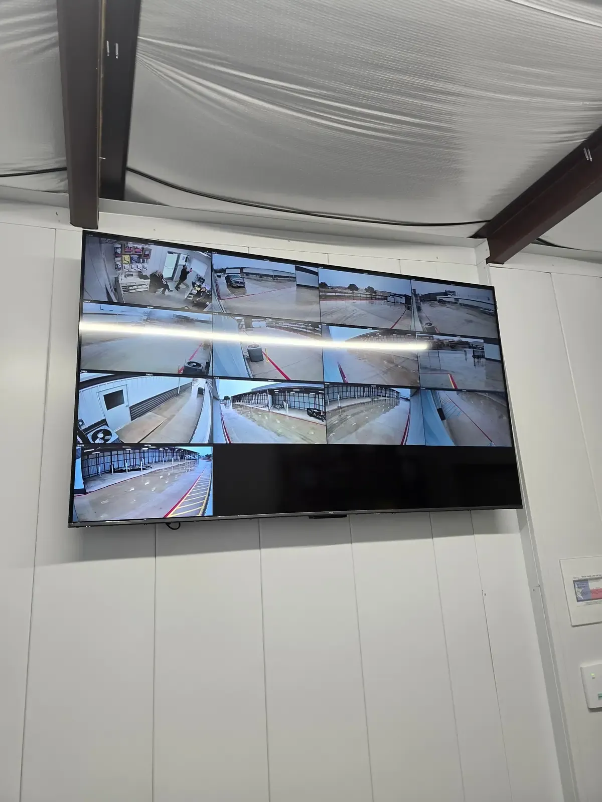 Security camera survelliance feed on a tv
