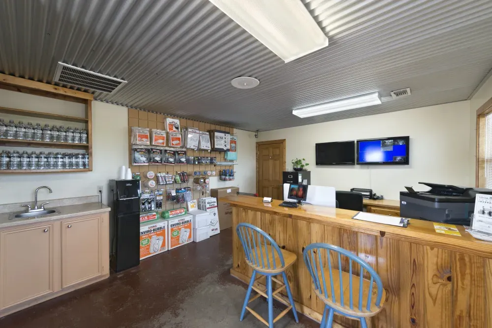 Front desk and lobby at AAA Self Storage.