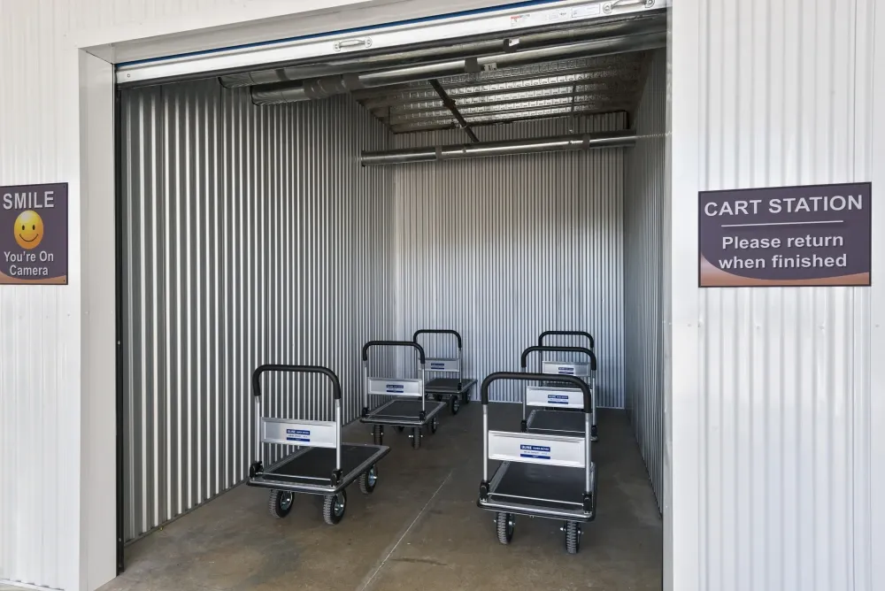 Moving carts available for use at ATX Self Storage.