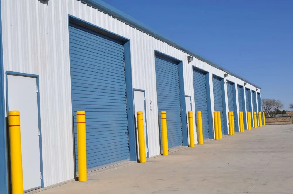 Outdoor, drive-up storage units at Another Attic Self-Storage.