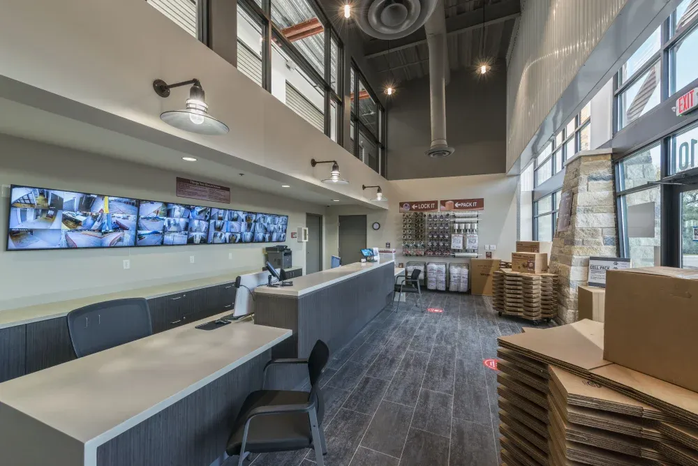 Bee Cave Storage rental office and lobby area.