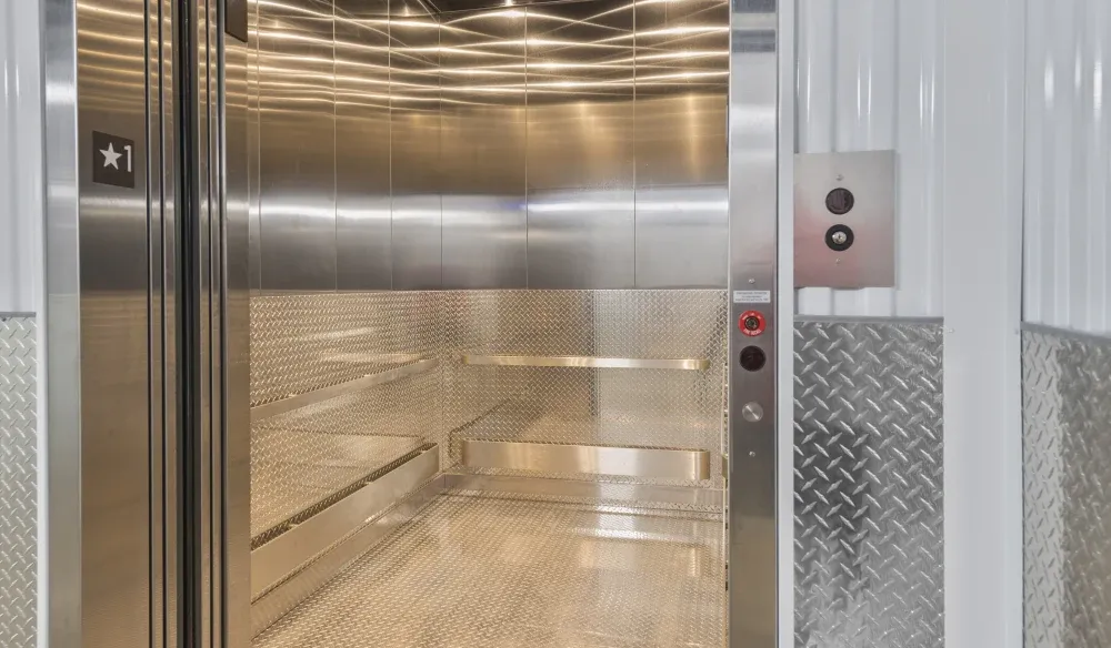 Elevator access at Bergstrom Storage.