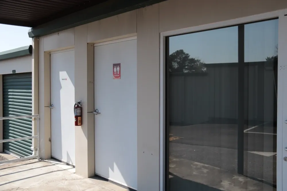 Columbia Self Storage restroom area.