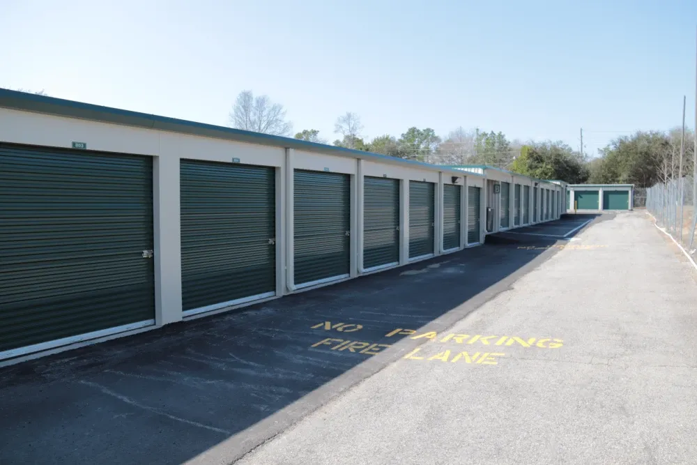 View of outdoor storage at Columbia Self Storage.