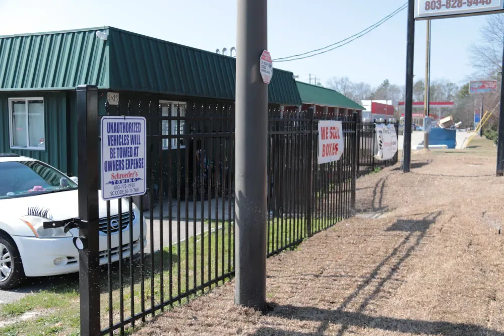 Secure gated access at Columbia Self Storage.