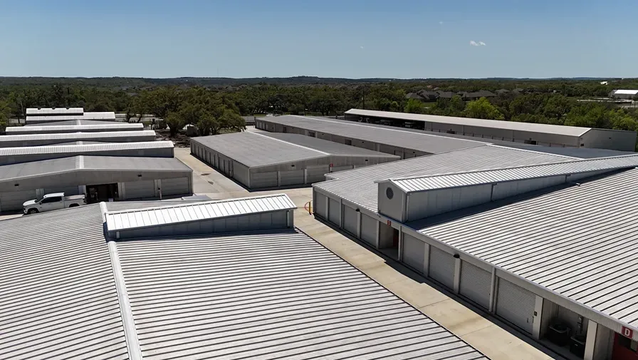 Roof view at the Dripping Springs storage facility