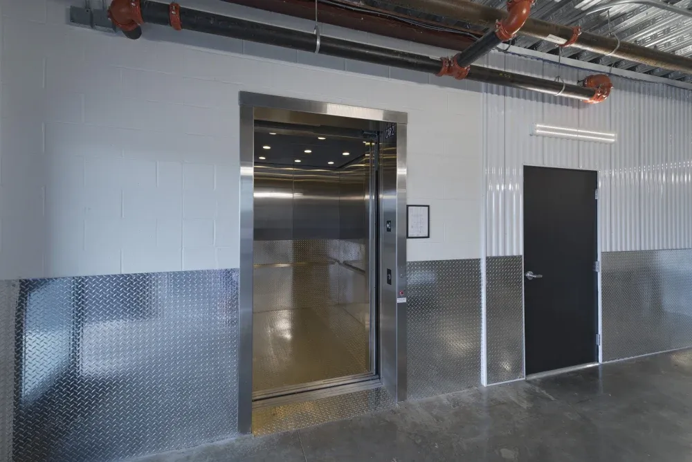 Elevator access at EaDo Storage.