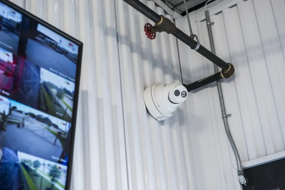Security camera and surveillance system at EaDo Storage.