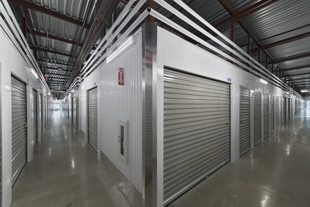 Indoor storage units at EaDo Storage.