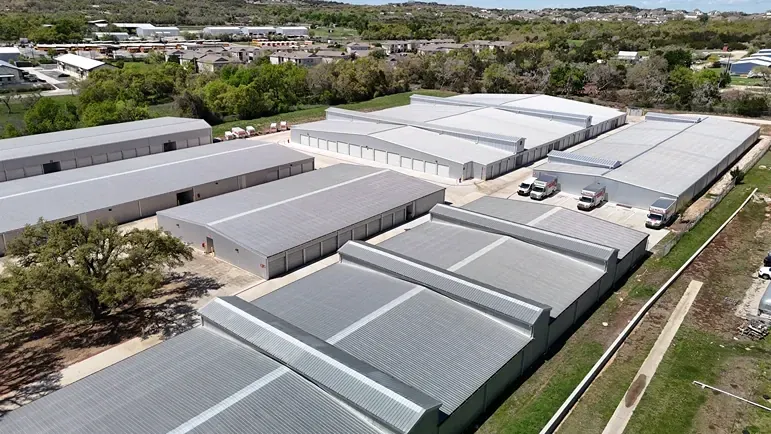 Roof view of self storage at the Dripping Springs storage facility