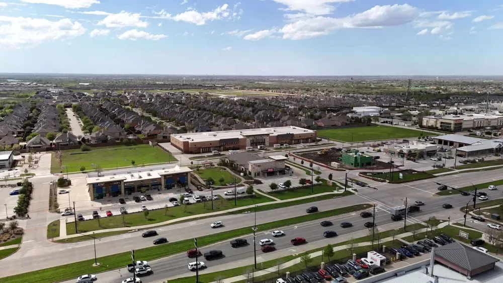 Aerial view of Frisco Self Storage.