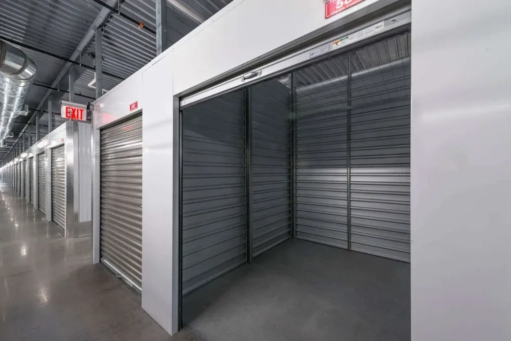 Indoor storage units at Frisco Self Storage.