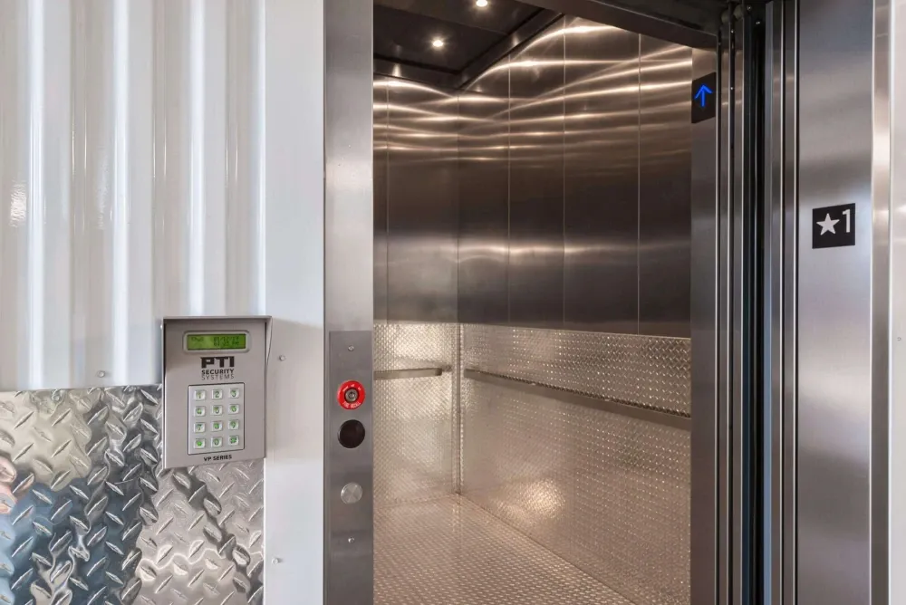 Elevator at Frisco Self Storage.