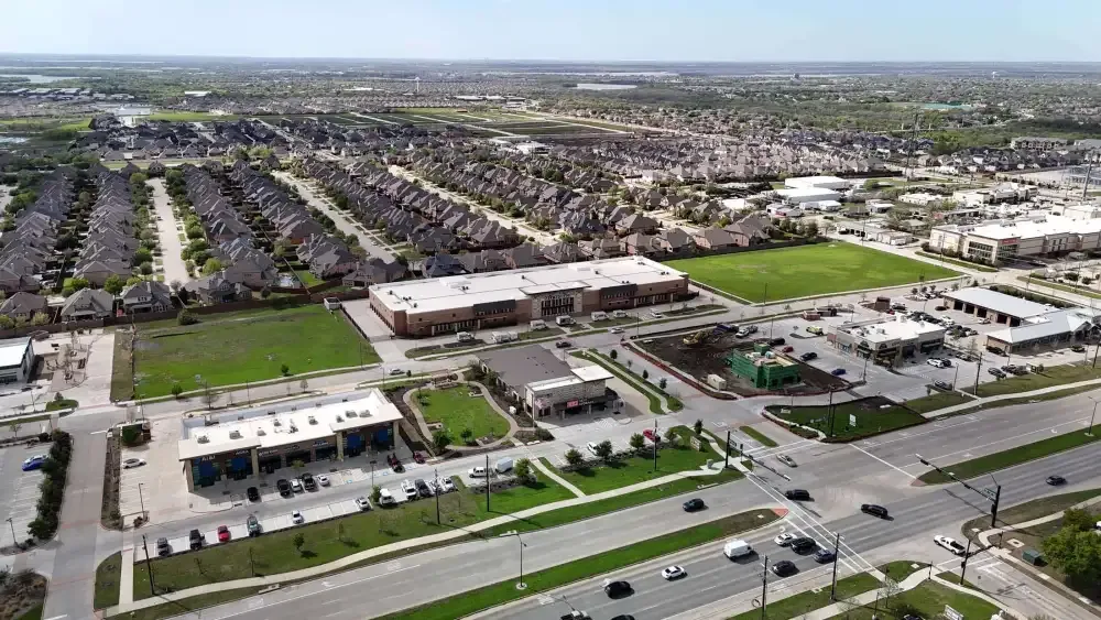 Aerial view of area surrounding Frisco Wine Storage.