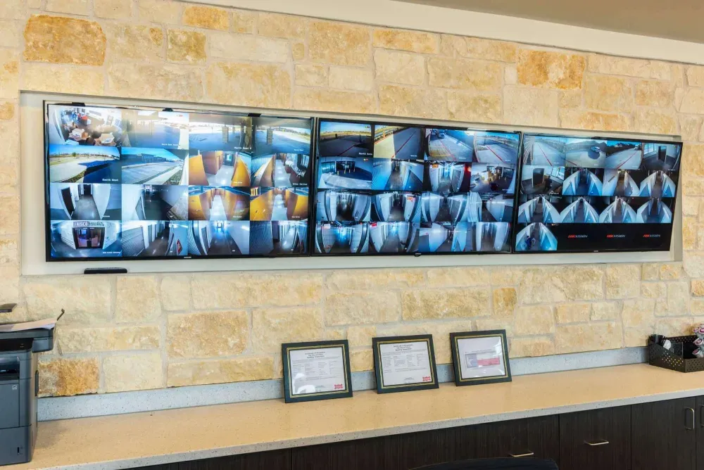 Security camera monitoring at Frisco Wine Storage.