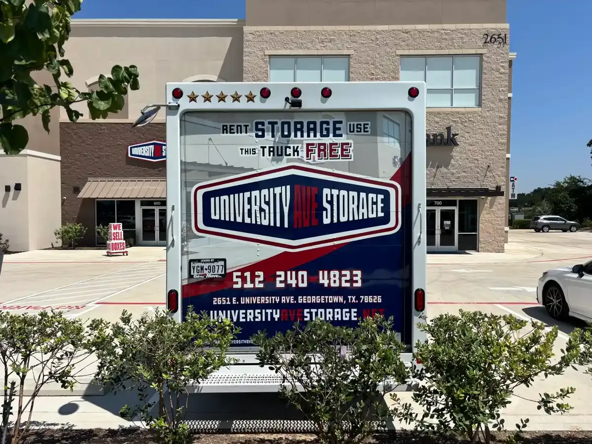 Free moving truck offering at University Ave storage