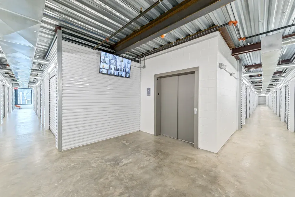 Indoor storage with elevator access at Memorial Drive Storage.