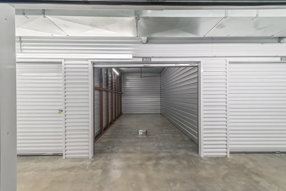 Indoor large storage unit at Memorial Drive Storage.