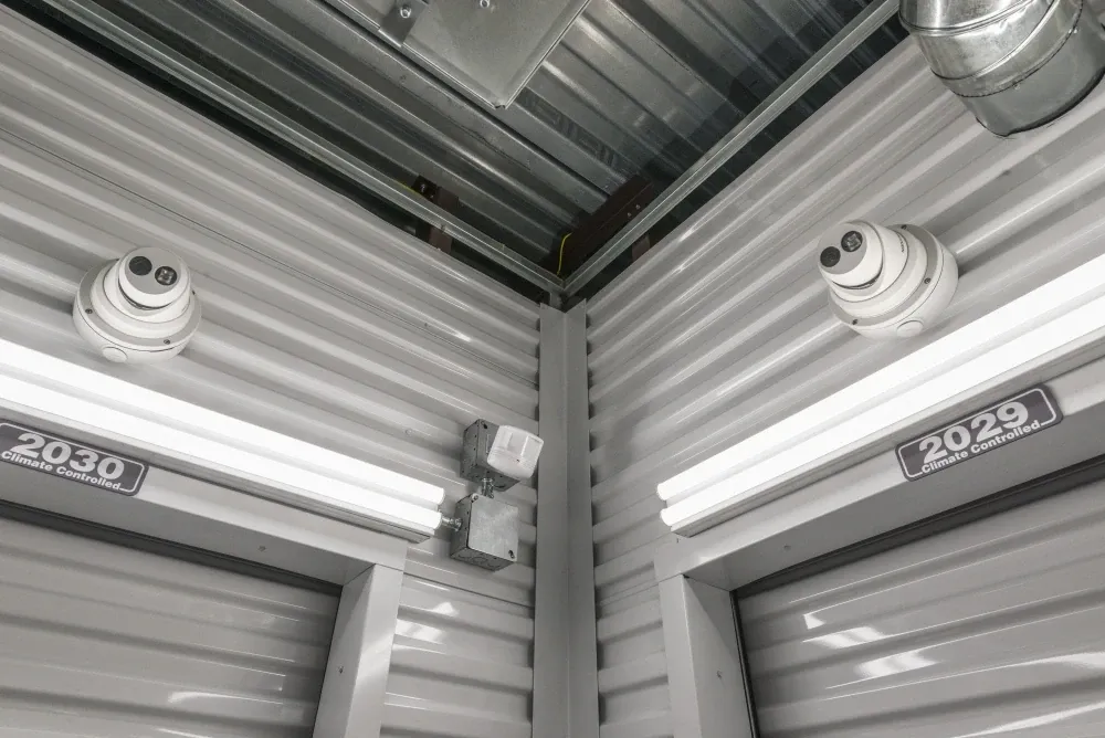 Security cameras at Memorial Drive Storage.