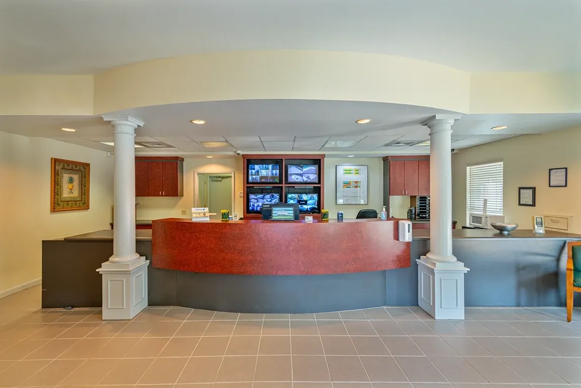 Front desk and cameras at the Meyer Park Storage Center