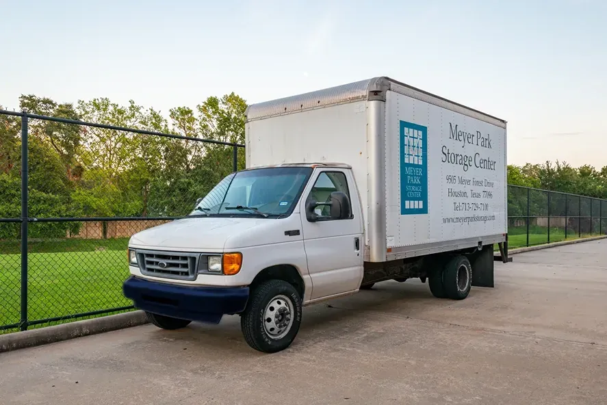 Moving truck at the Meyer Park Storage Center