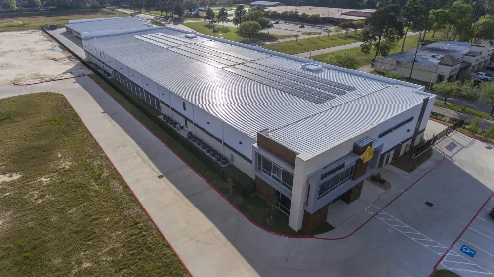 Side drone view at the Willow Forest storage facility