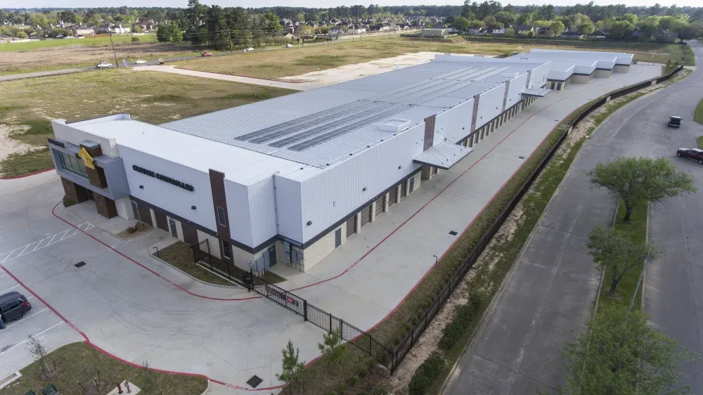 street drone view at the Willow Forest storage facility