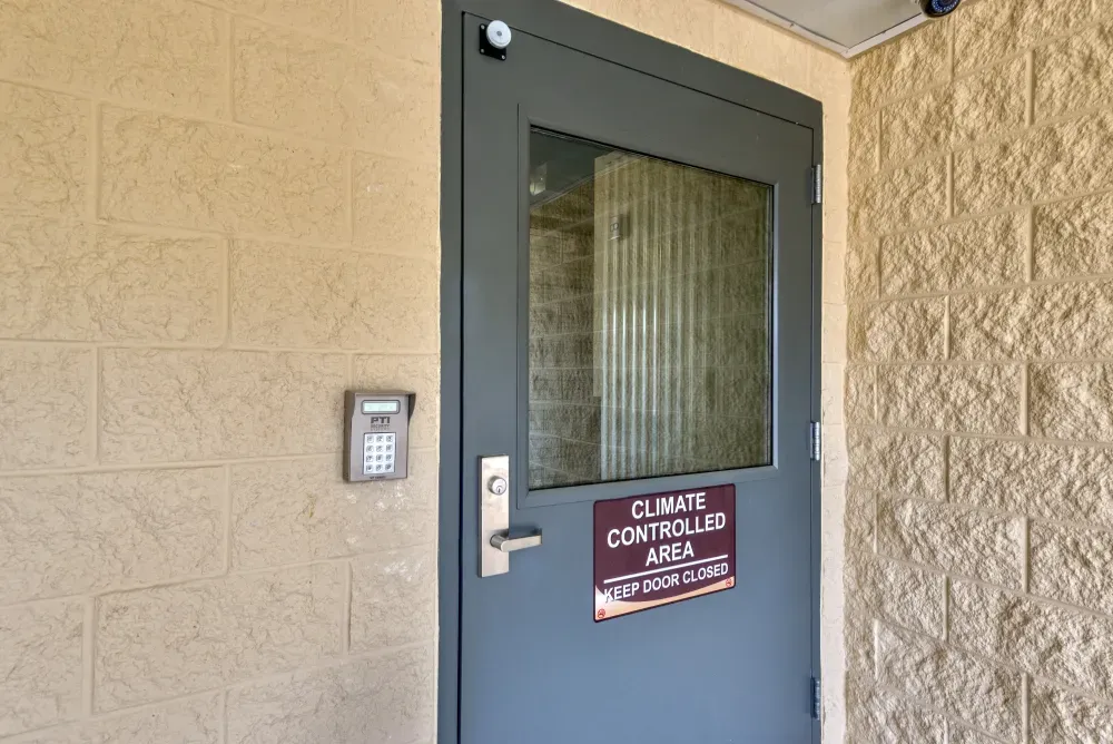 exterior door at the Willow Forest storage facility