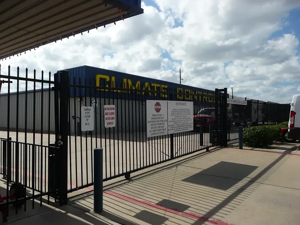 Front gate at the AmeriStor Self Storage Facility