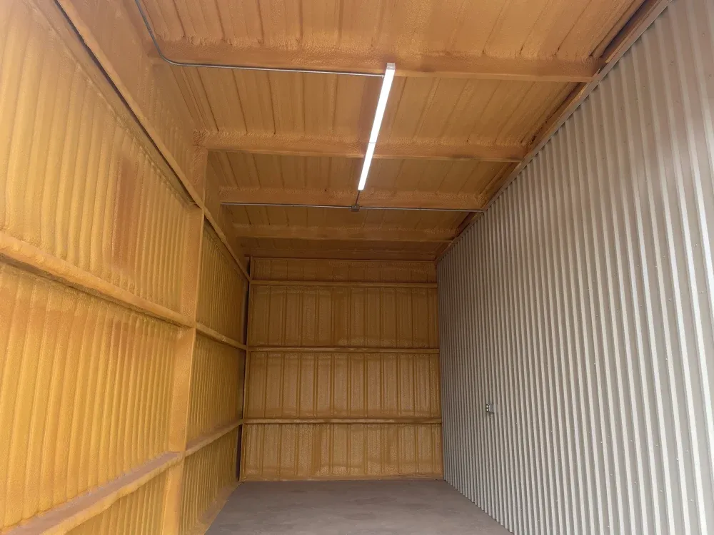 Empty interior storage space at San Angelo Boat Storage.